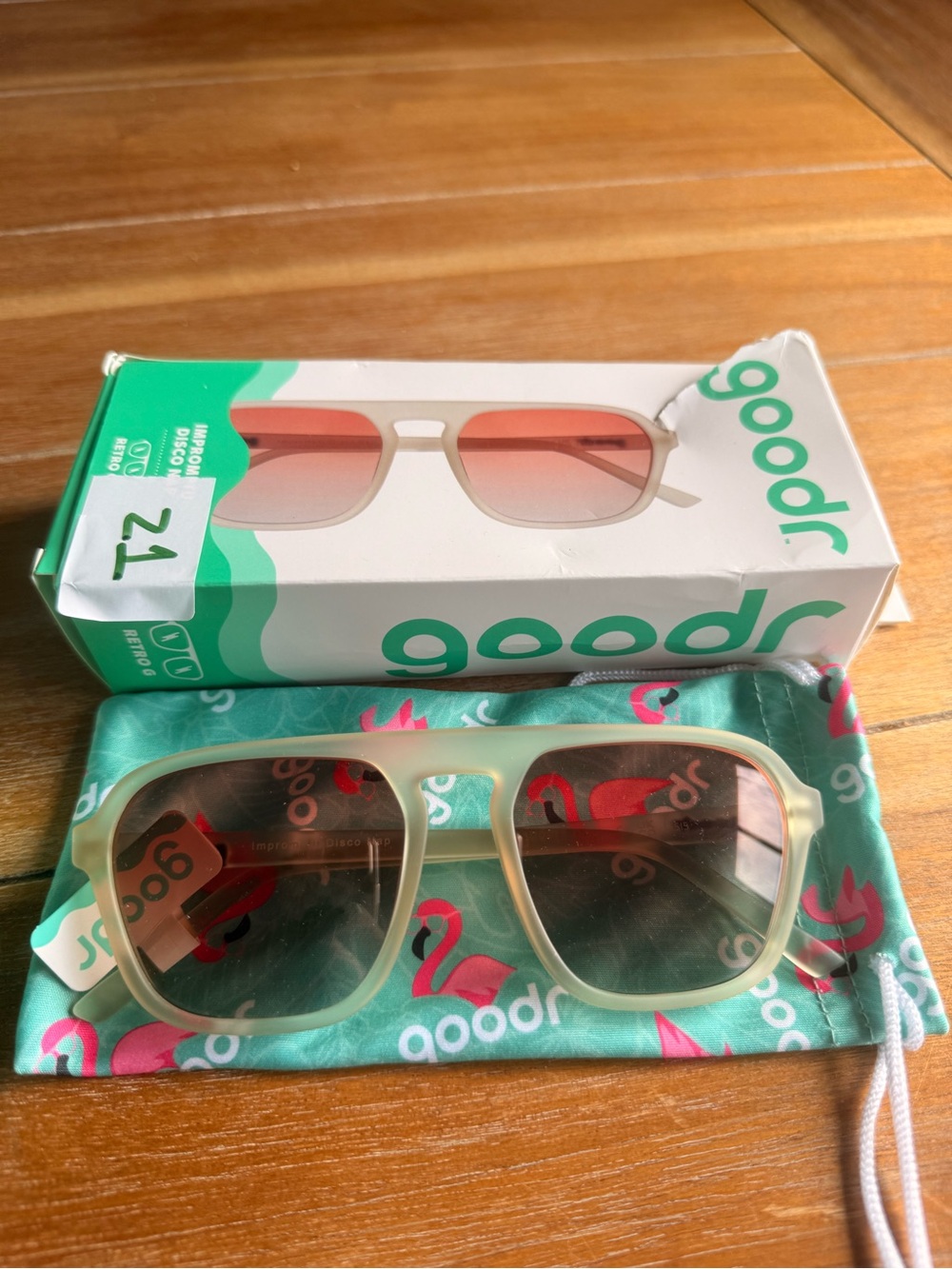 Goodr Adult Retro G Impromptu Disco Nap Plastic Square Sunglasses - Clear